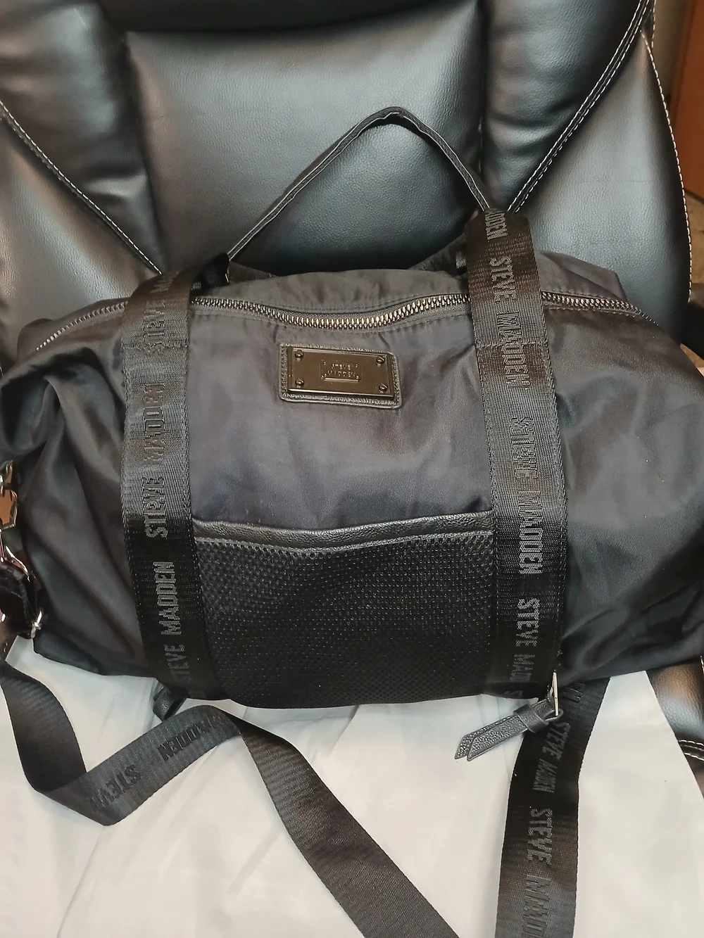 Steve Madden Black Nylon Men’s Duffel Bag